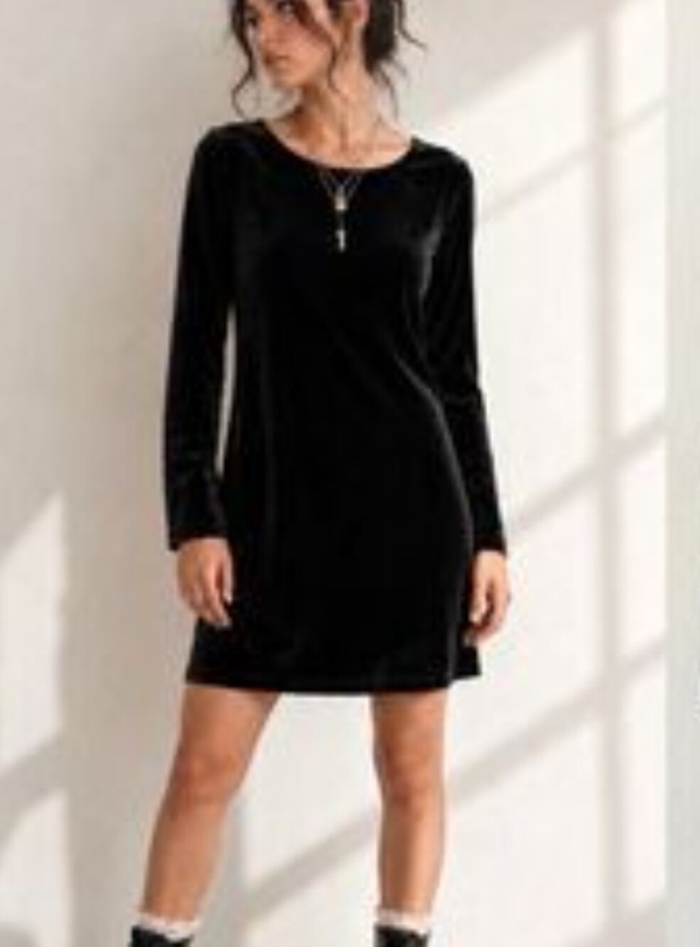 GAP Witchy Black Velvet Long Sleeve Dress Size Small Holiday Party Goth
